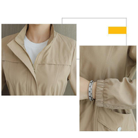 HI-FASHION Women dwuwarstwowa wiatrówka jesień Casual wąski płaszcz moda Plus rozmiar 4Xl stójka kurtka damska 6